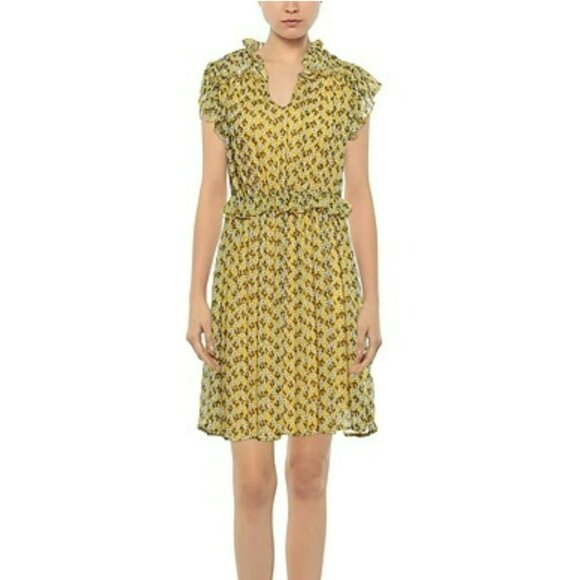 Tantra $329 Womens Floral Yellow Dress Sz Small NWT - Picture 1 of 6
